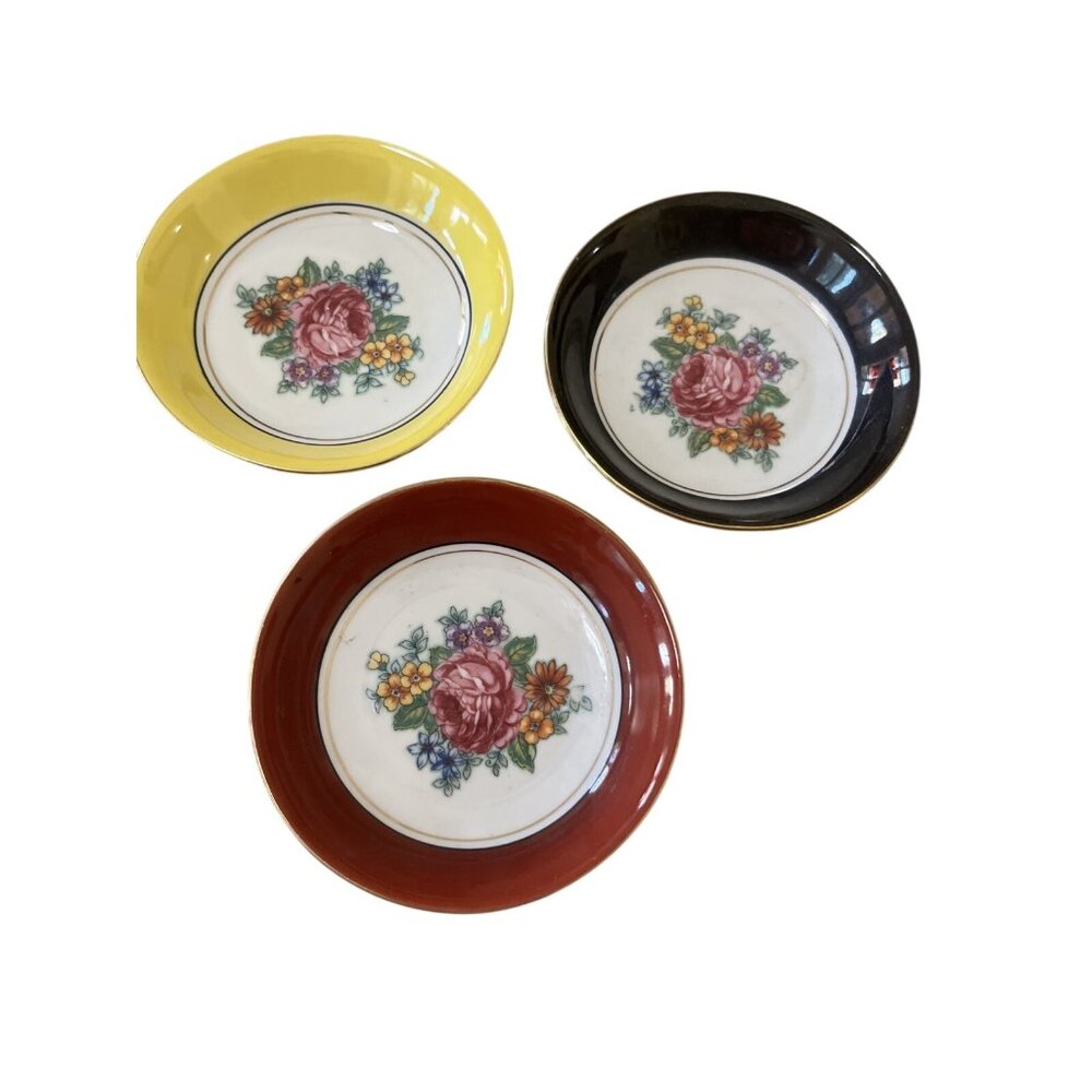 Winterling Bavaria Germany Floral Hand Painted 4 In Bowls Set Of 3